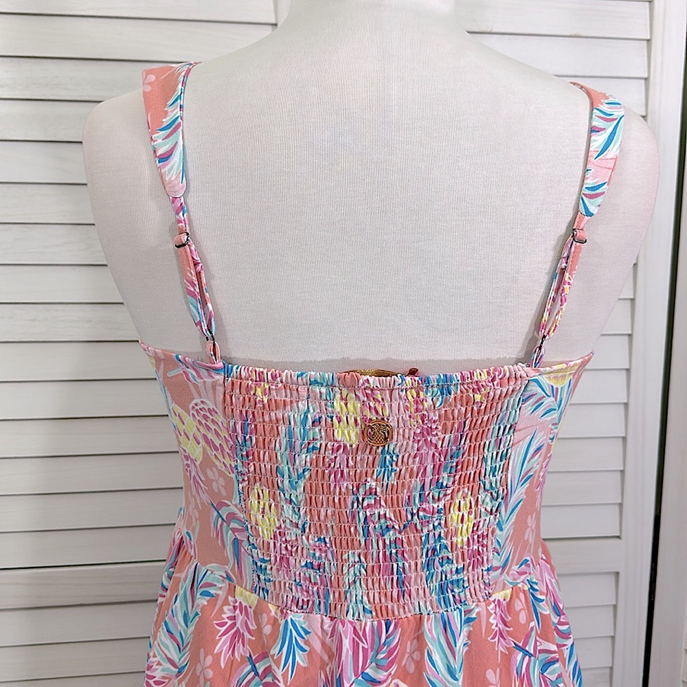 Simply Southern Pink and Blue Tropical Midi Dress - Picture 6 of 10
